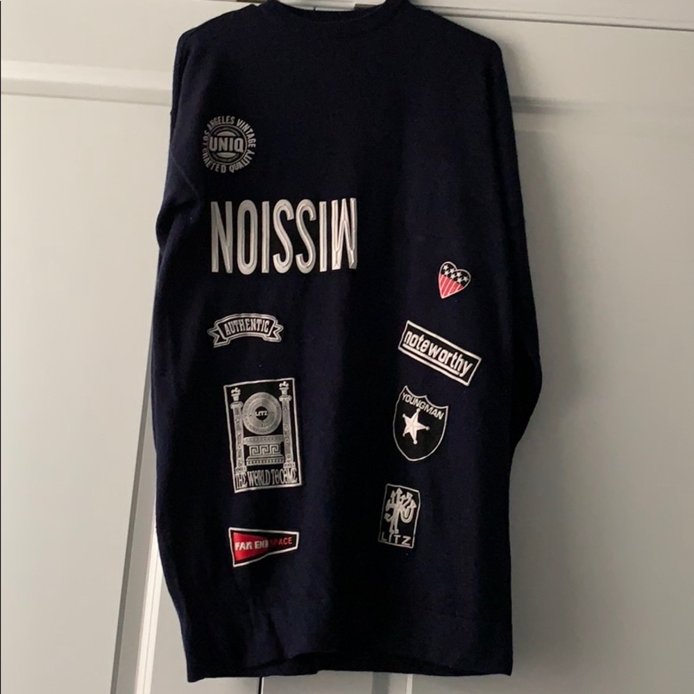 Embroidered Sweater Dress